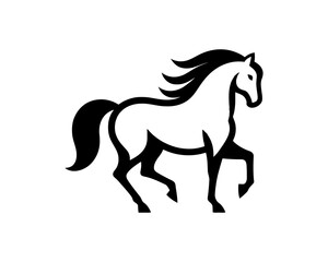 Horse logo design icon symbol vector illustration. Horsepower silhouette logo. Animal logo. Black color horse icon logo vector template.