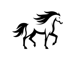 Horse logo design icon symbol vector illustration. Horsepower silhouette logo. Animal logo. Black color horse icon logo vector template.