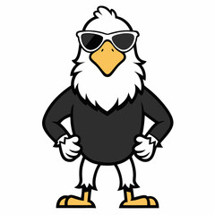 Cheerful Cartoon Bald Eagle Mascot Giving Thumbs Up - Fun Character Illustration