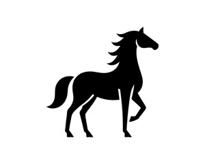 Horse logo design icon symbol vector illustration. Horsepower silhouette logo. Animal logo. Black color horse icon logo vector template.