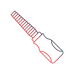 chisel outline gradient icon with white background vector stock illustration