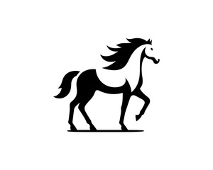 Horse logo design icon symbol vector illustration. Horsepower silhouette logo. Animal logo. Black color horse icon logo vector template.
