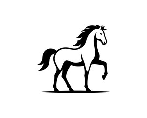 Horse logo design icon symbol vector illustration. Horsepower silhouette logo. Animal logo. Black color horse icon logo vector template.