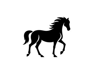 Horse logo design icon symbol vector illustration. Horsepower silhouette logo. Animal logo. Black color horse icon logo vector template.