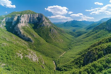 Naklejka premium View of Reine - Lofoten Islands in Norway. Beautiful simple AI generated image
