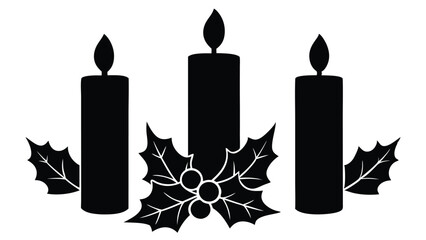 Christmas Candles and Holly
