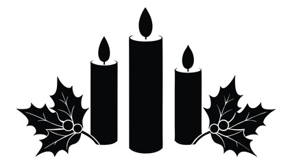 Christmas Candles and Holly