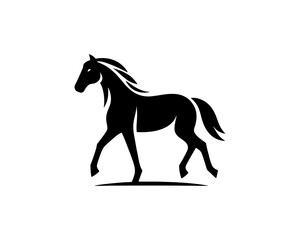 Horse logo design icon symbol vector illustration. Horsepower silhouette logo. Animal logo. Black color horse icon logo vector template.