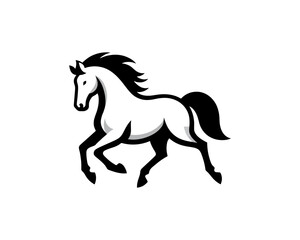 Horse logo design icon symbol vector illustration. Horsepower silhouette logo. Animal logo. Black color horse icon logo vector template.