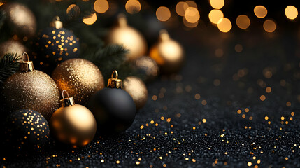 Elegant Gold & Black Ornaments Sparkle Brightly