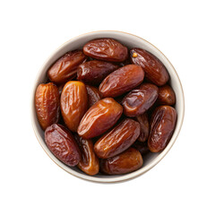 A bowl of dates isolated on white background