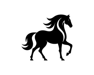 Horse logo design icon symbol vector illustration. Horsepower silhouette logo. Animal logo. Black color horse icon logo vector template.