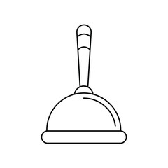 plunger lineal icon with white background vector stock illustration