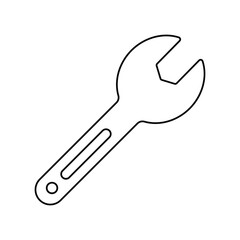 wrench lineal icon with white background vector stock illustration