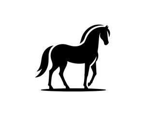 Horse logo design icon symbol vector illustration. Horsepower silhouette logo. Animal logo. Black color horse icon logo vector template.