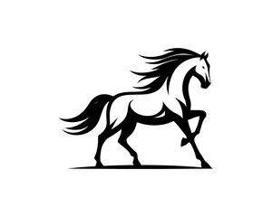 Horse logo design icon symbol vector illustration. Horsepower silhouette logo. Animal logo. Black color horse icon logo vector template.