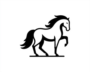 Horse logo design icon symbol vector illustration. Horsepower silhouette logo. Animal logo. Black color horse icon logo vector template.
