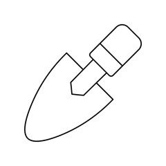 trowel lineal icon with white background vector stock illustration