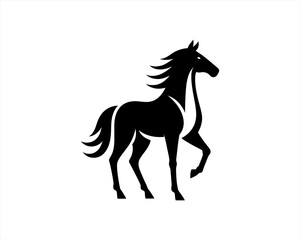 Horse logo design icon symbol vector illustration. Horsepower silhouette logo. Animal logo. Black color horse icon logo vector template.