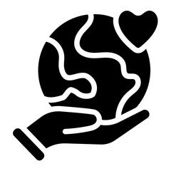 Love earth Solid Icon