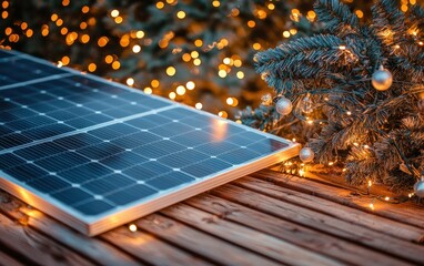 solar panel cozy christmas background professional photo