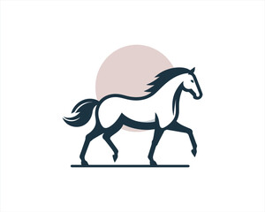 Horse logo design icon symbol vector illustration. Horsepower silhouette logo. Animal logo. Black color horse icon logo vector template.