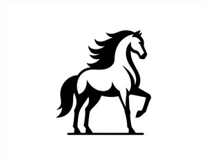 Horse logo design icon symbol vector illustration. Horsepower silhouette logo. Animal logo. Black color horse icon logo vector template.