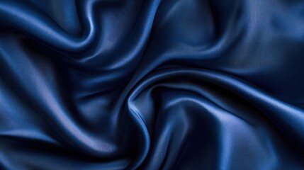 Fototapeta premium Navy Blue Silk Fabric Texture: A Luxurious and Elegant Drape