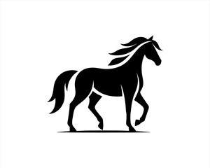 Horse logo design icon symbol vector illustration. Horsepower silhouette logo. Animal logo. Black color horse icon logo vector template.