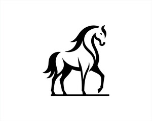 Horse logo design icon symbol vector illustration. Horsepower silhouette logo. Animal logo. Black color horse icon logo vector template.