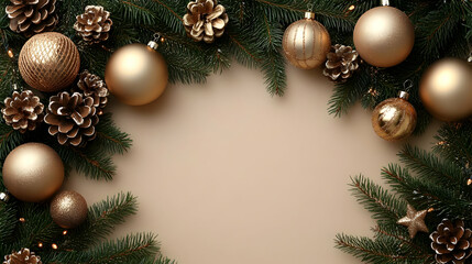 Elegant Gold Christmas Ornaments & Pine Cones