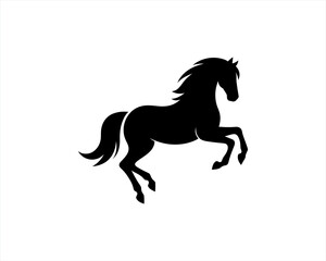 Horse logo design icon symbol vector illustration. Horsepower silhouette logo. Animal logo. Black color horse icon logo vector template.