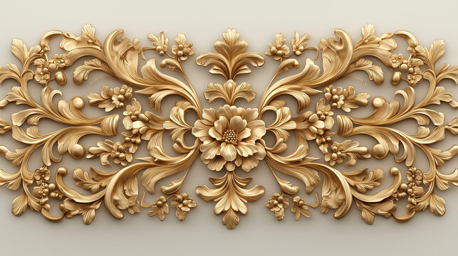 Golden Flourish: Ornate Baroque Design 