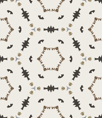 Seamless abstract geometric pattern with ornaments Beige and gray background for fabric banners home decor surface design packaging