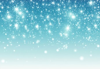 Sparkling Winter Wonderland Background With Glimmering Snowflakes And Twinkling Stars On A Soft Blue Gradient For Holiday And Festive Design Projects