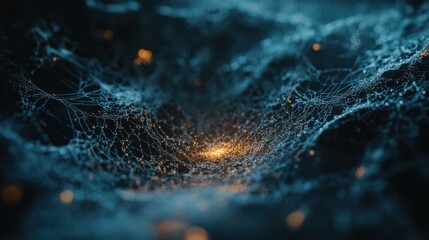 Abstract Network Representation with Glowing Points and Connections