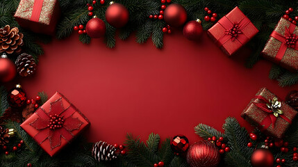 Red Christmas Gifts, Ornaments & Festive Pine