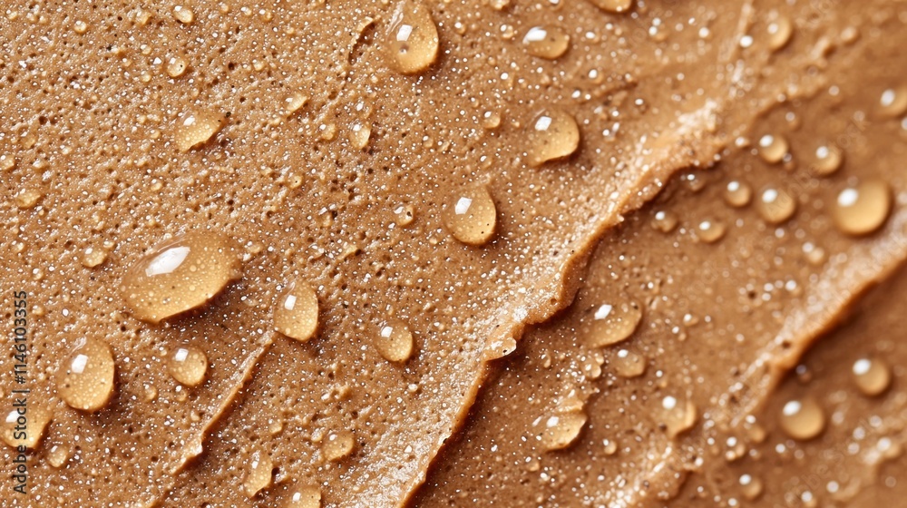 Aufkleber a brown surface with water droplets on it. color of the year mocha mousse