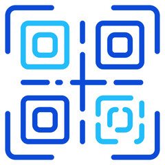 Obraz premium QR code Duoline Icon