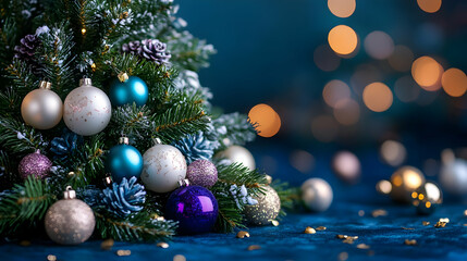 Decorate Festive Tree with Ornaments, Sparkling Lights, and Winter Wonderland Magic