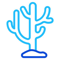 Saguaro cactus Duoline Icon