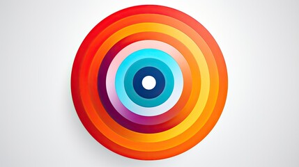 A vibrant circular design featuring concentric rings in various colors.