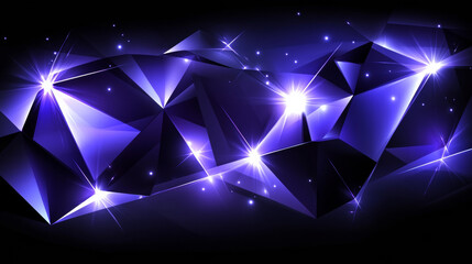 Vibrant abstract background with purple geometric shapes and bright stars