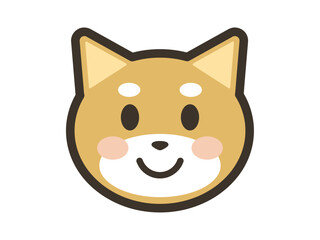 かわいい柴犬のにっこり笑顔アイコンイラスト
