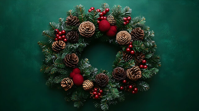 Craft Festive Pine Cone Wreath with Berries