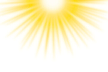 Transparent shining sun rays effect