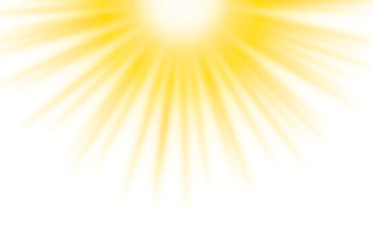 Transparent shining sun rays effect