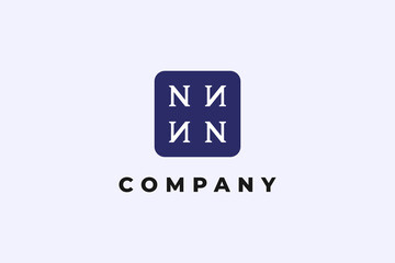 letter n and z initial in square frame luxury fashion logo