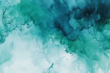 Abstract watercolor paint background, color blue and green with liquid fluid texture for background