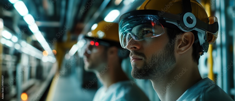 Poster Engineers utilizing AR glasses to simulate a railway maintenance operation
